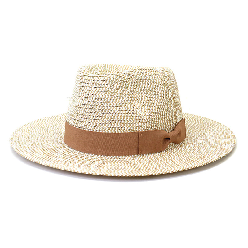 Bowknot Ribbon Straw Braid Fedora Kepurė vyrams