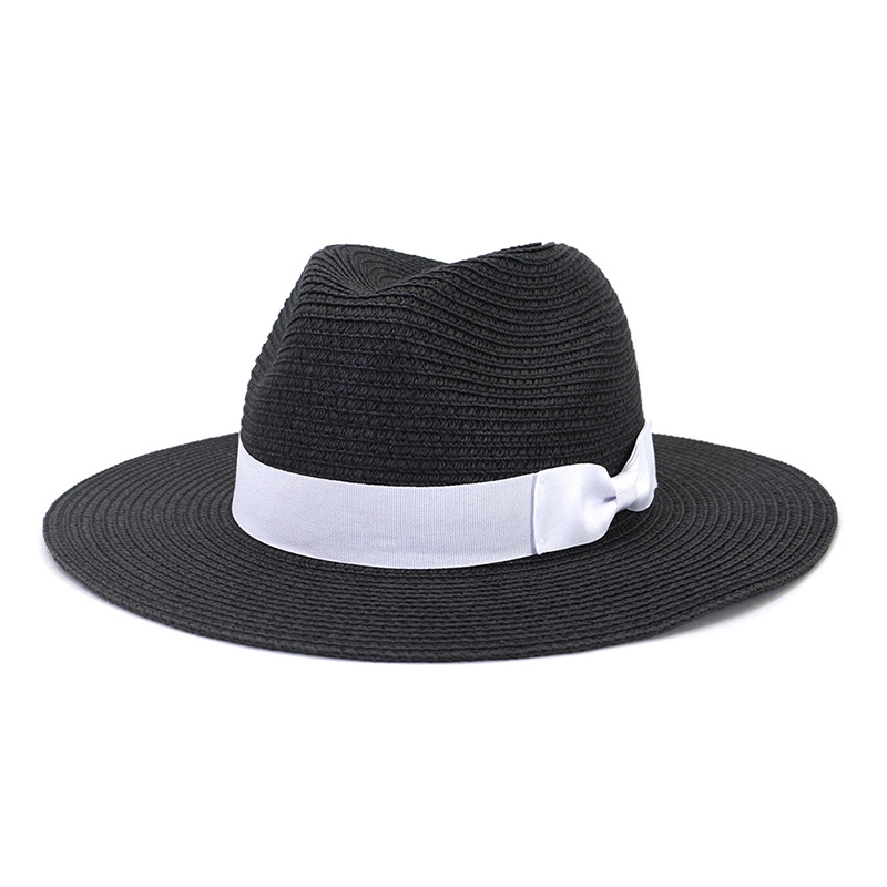 Vyriška Bowknot Fedora šiaudinė kepurė